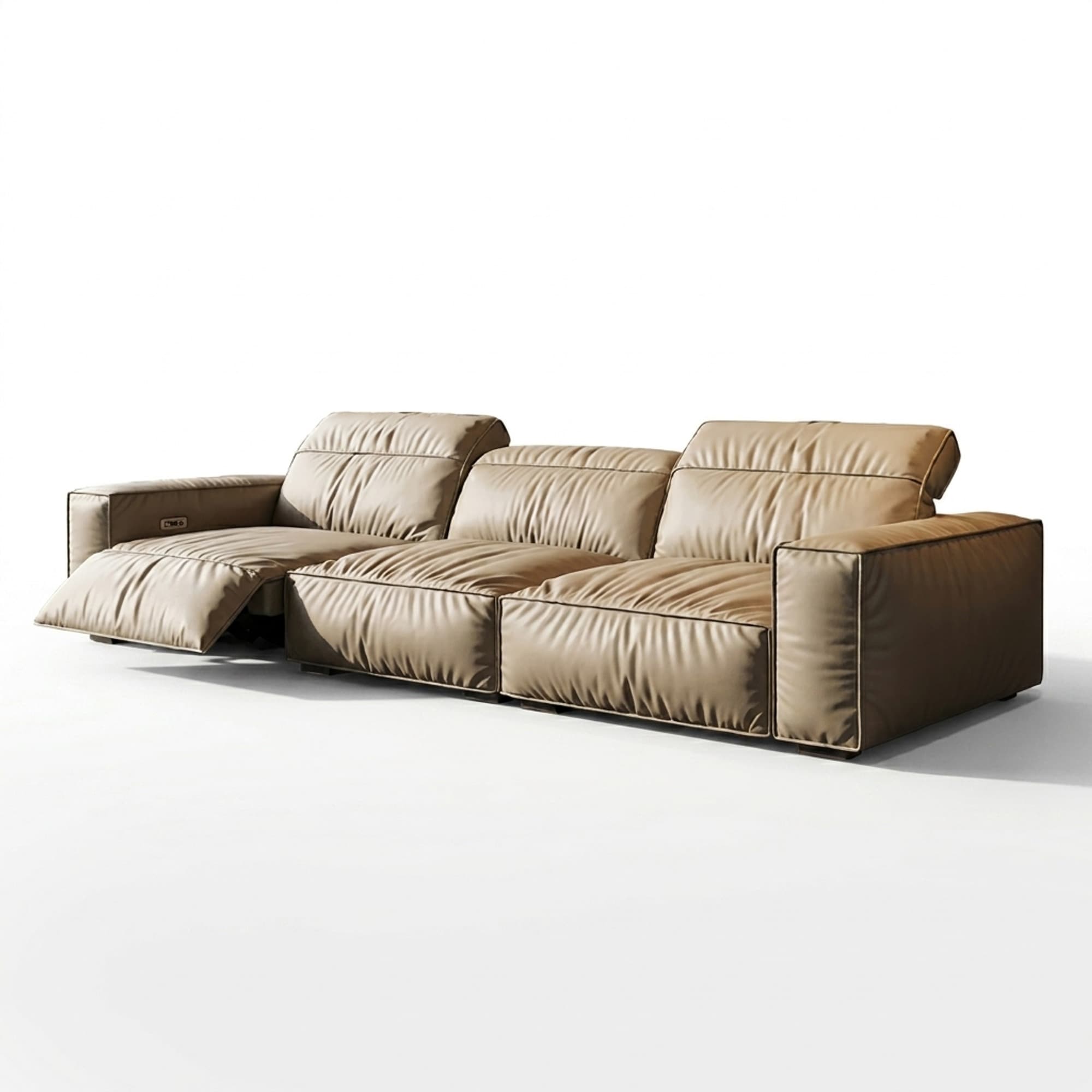 Tofu-Block Leather Sofa lifestyle 1