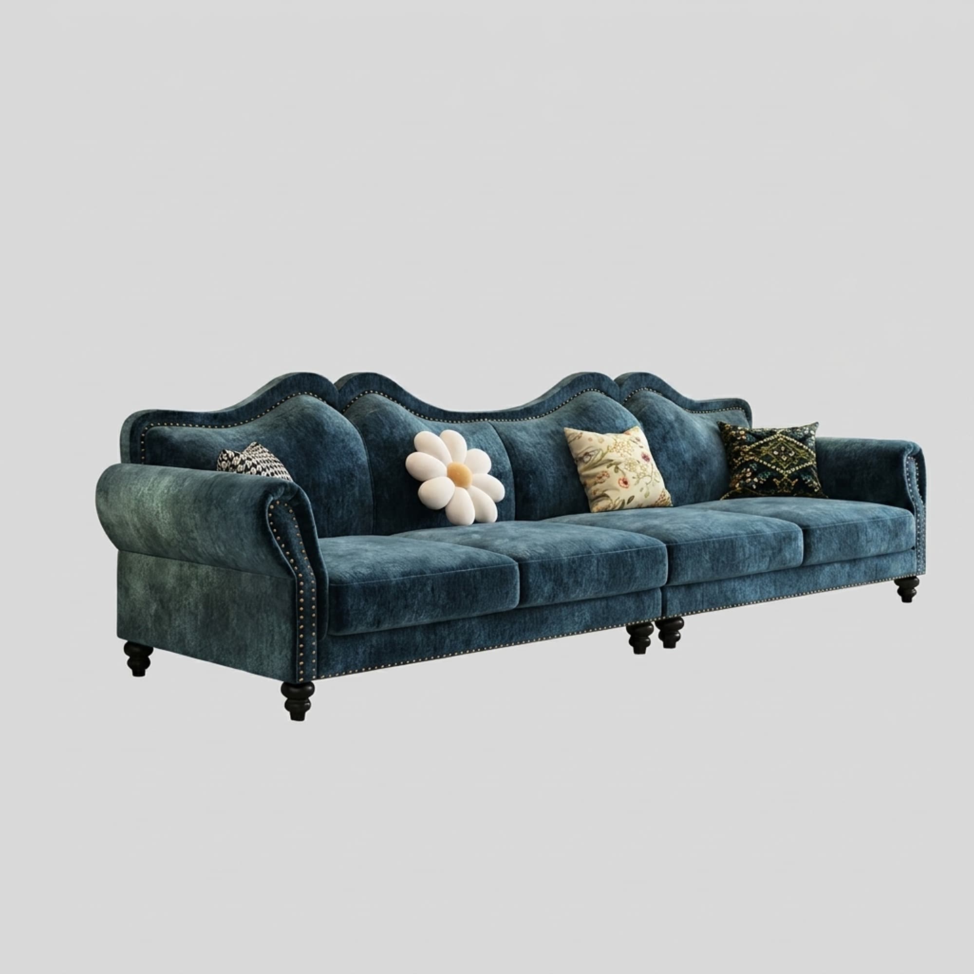 Vintage Chenille Straight Sofa lifestyle 1