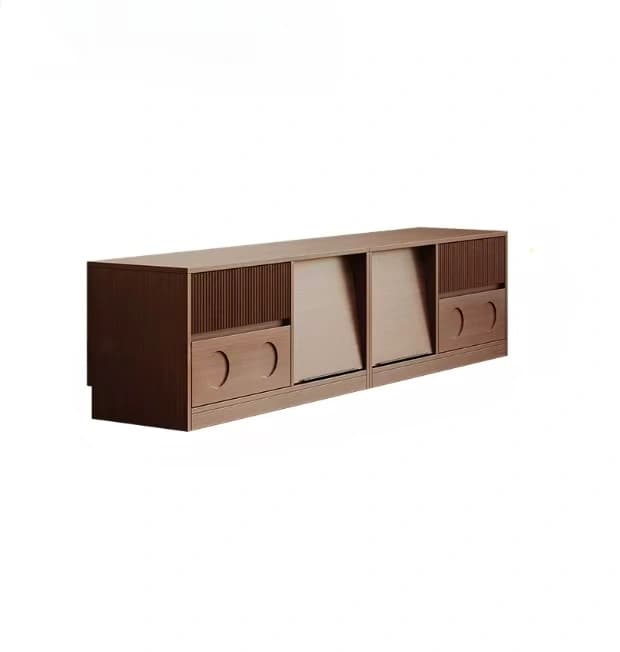 Slatted Walnut Media Console lifestyle 1