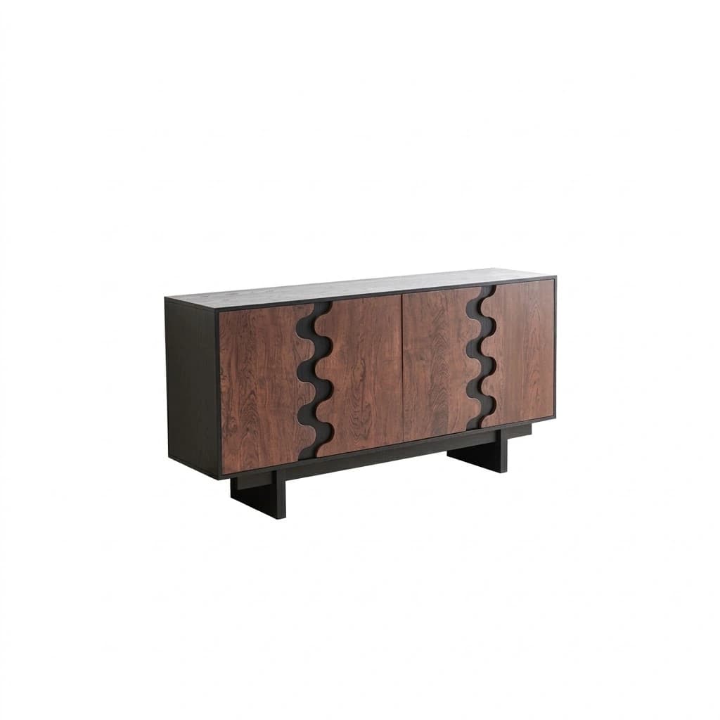 Slatted Walnut Sideboard lifestyle 1