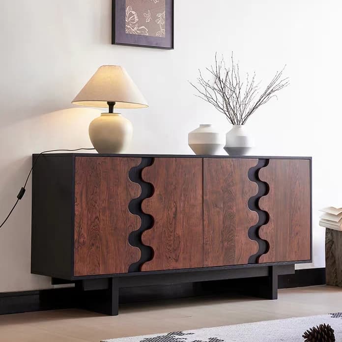 Slatted Walnut Sideboard lifestyle 2