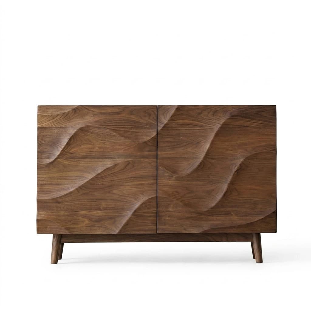Organic Wood Fluted Sideboard lifestyle 3