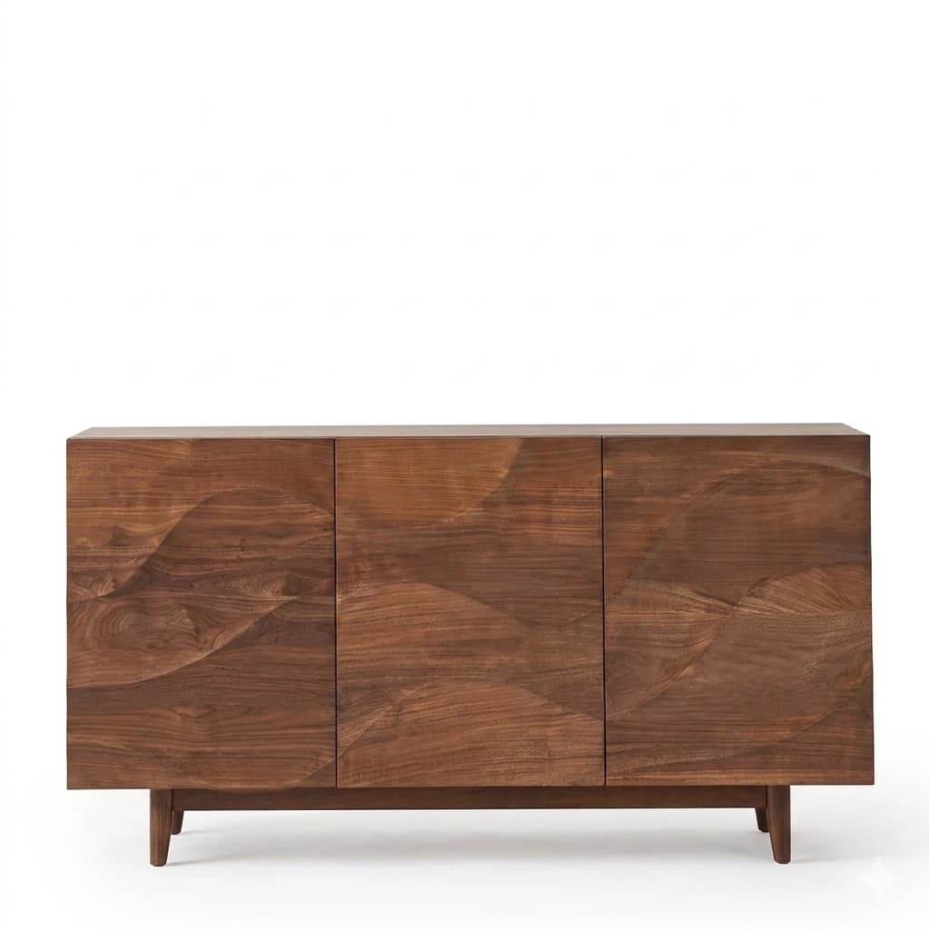 Organic Wood Fluted Sideboard lifestyle 1
