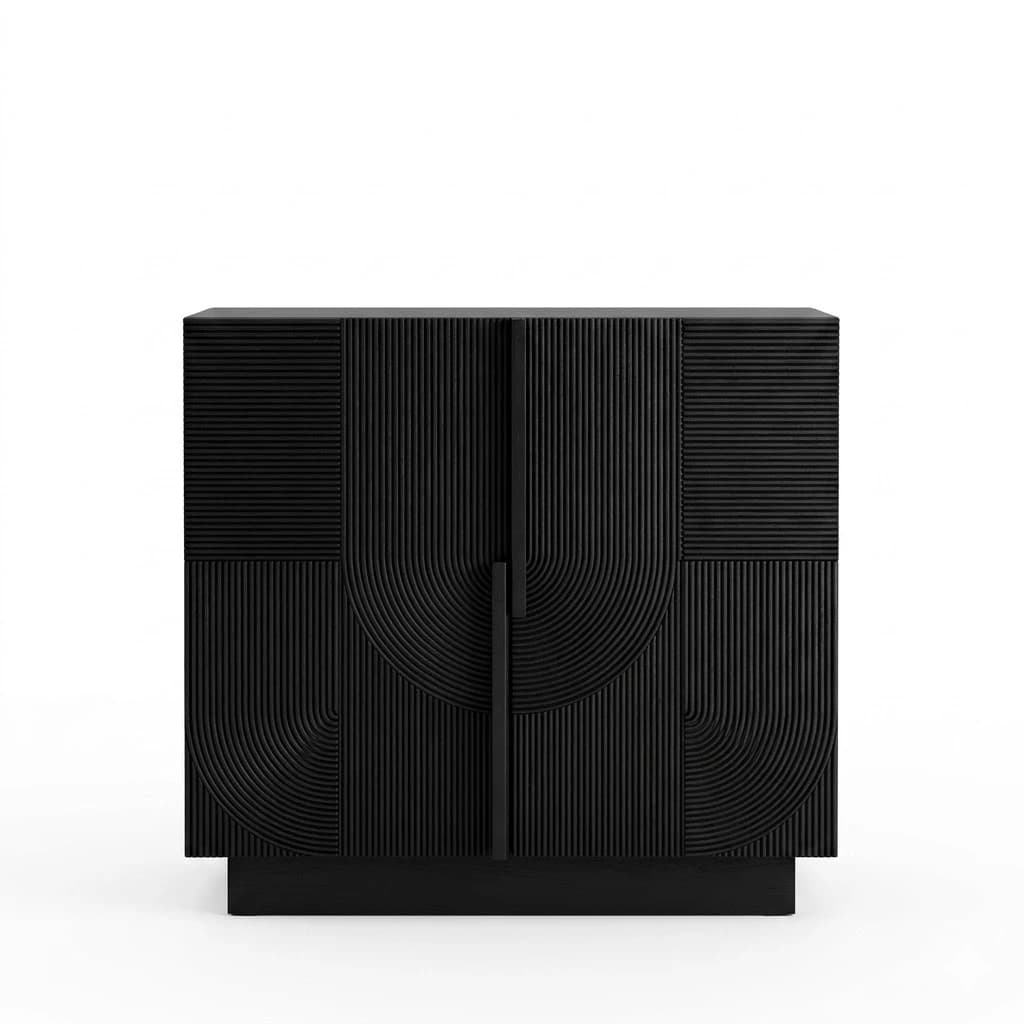 Asymmetric Walnut Veneer Sideboard lifestyle 3