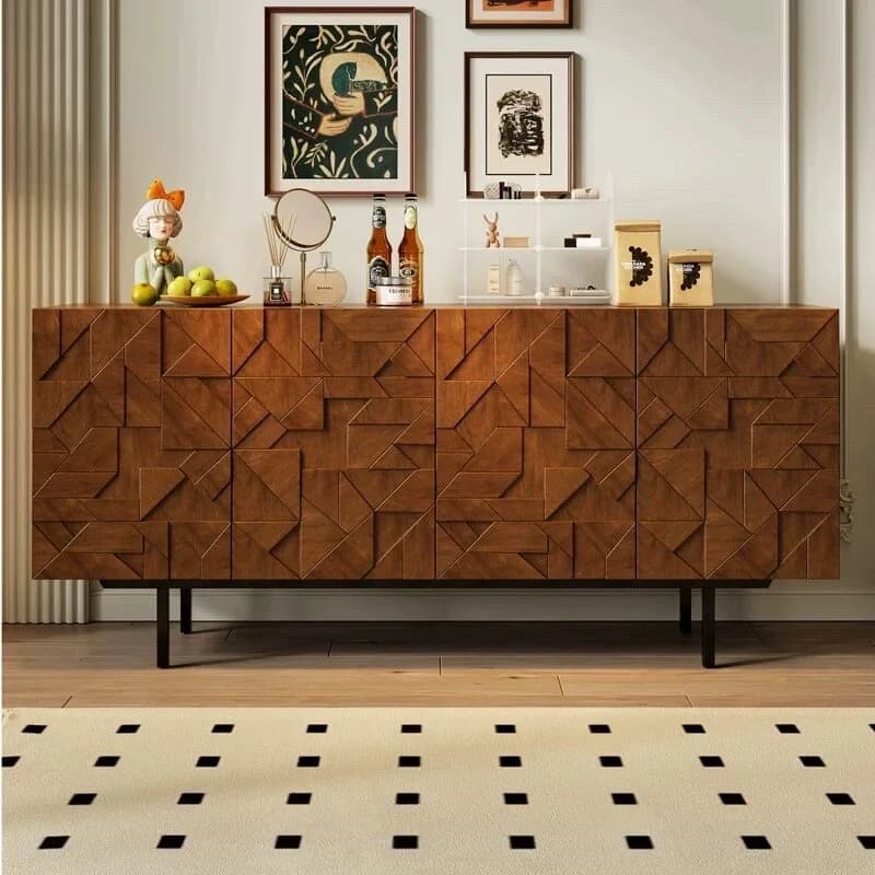 Pyramid Relief Walnut Sideboard lifestyle 2
