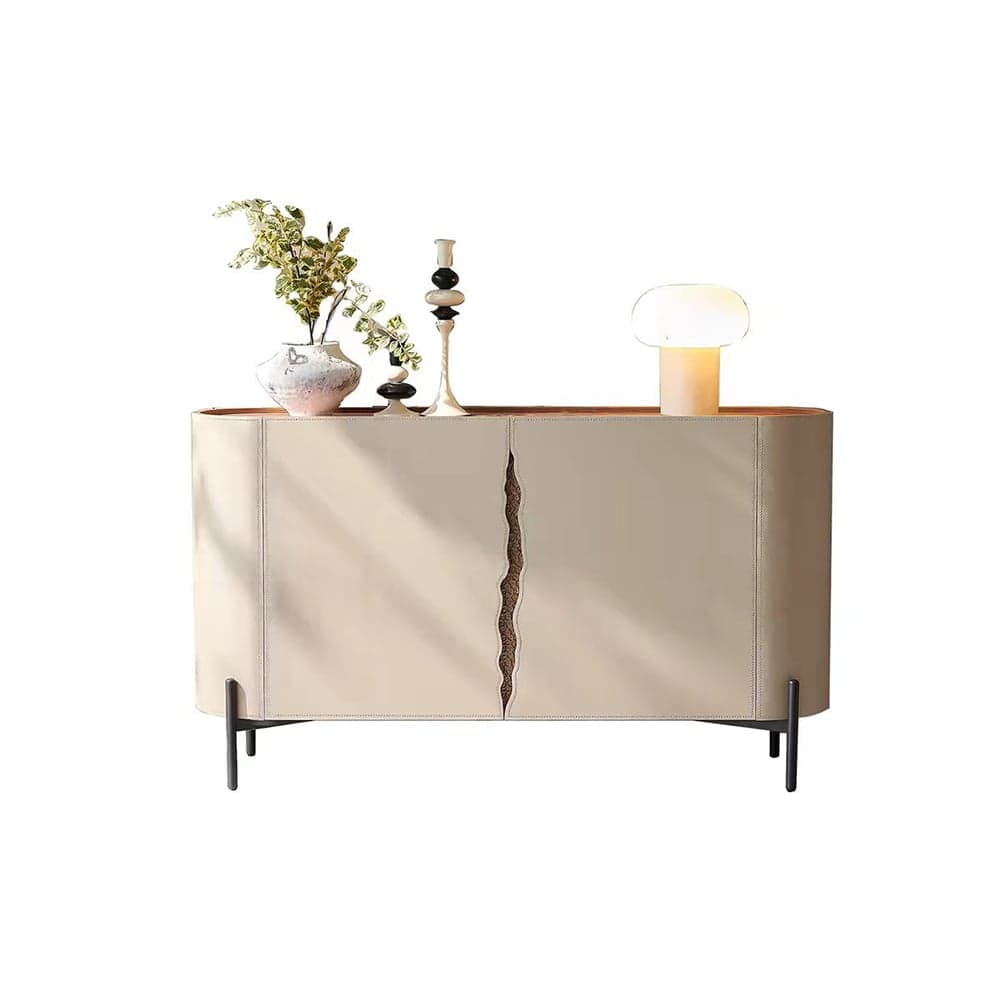 Saddle Leather Sideboard Cabinet lifestyle 1