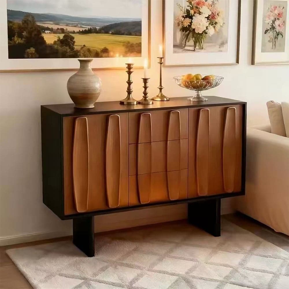 Mid Century Modern Wood Buffet Cabinet lifestyle 2