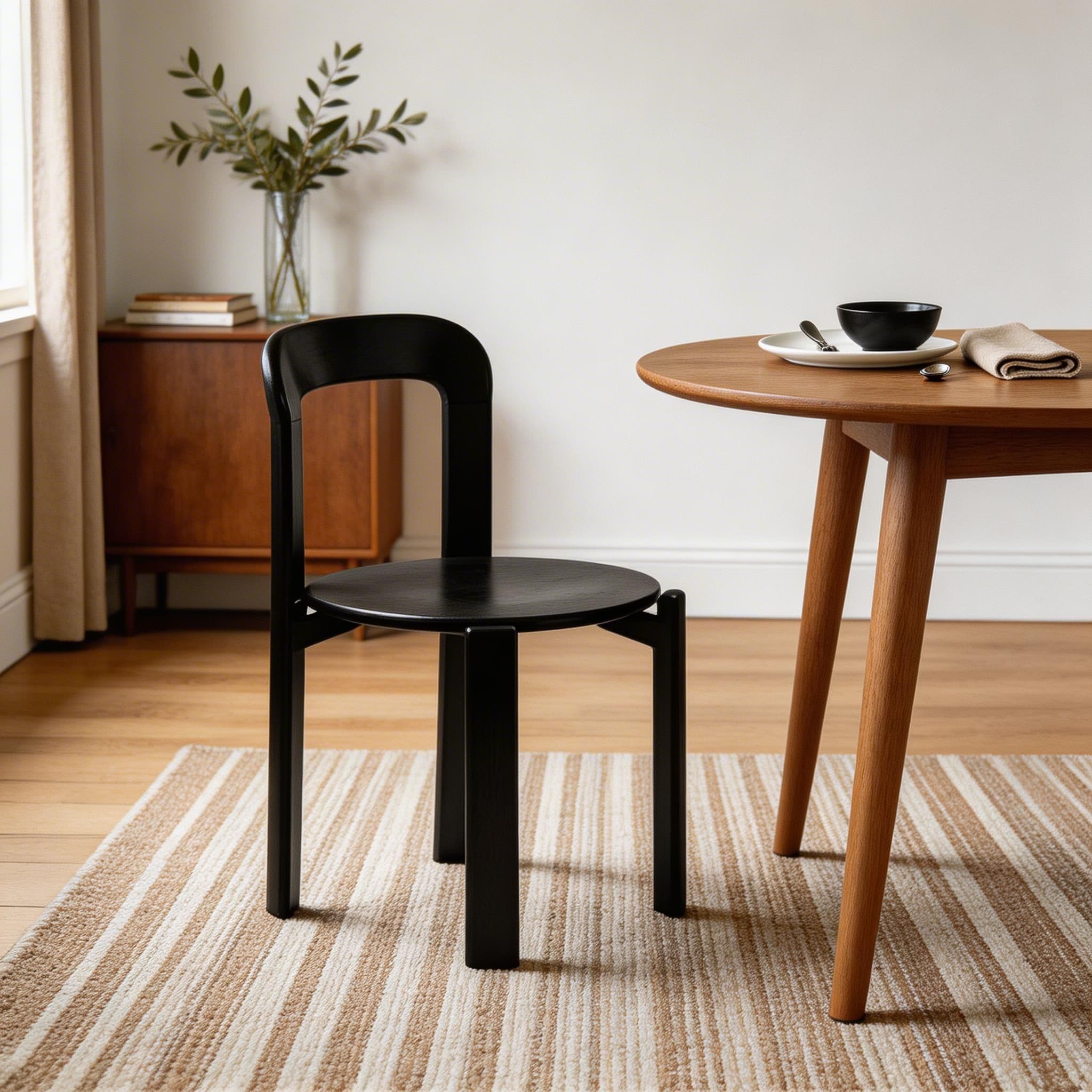 Scandinavian Natural Wood Armless Kitchen Chair 15.3inch Wide Non-Swivel 1 Piece - image 43