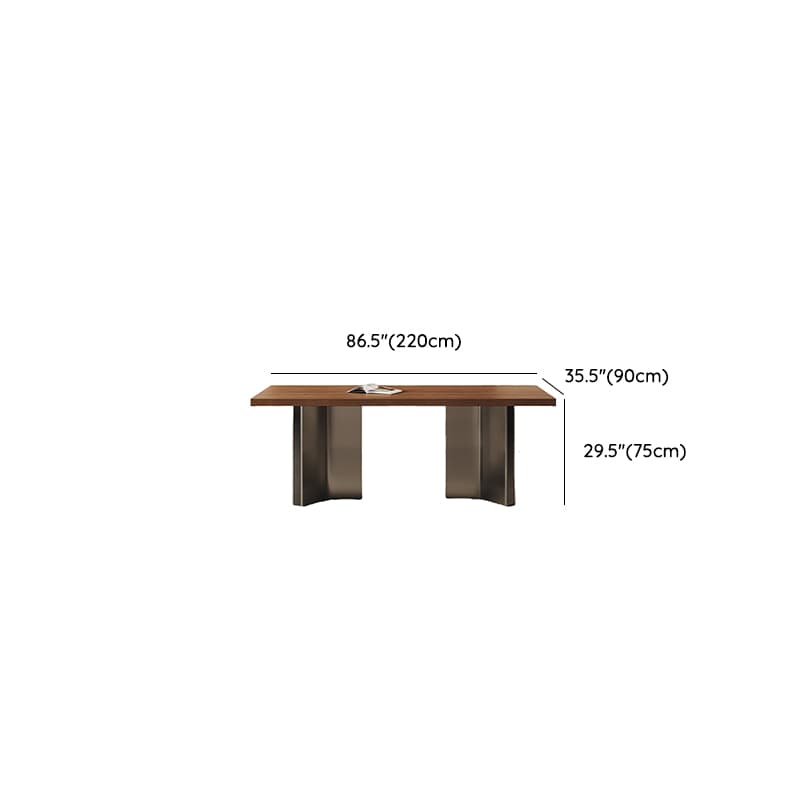 Dining Table Set with Ash Wood Top, Two-sided Pedestal Base, Padded Chair with Back for 6 People/4 People in Auburn - image 15
