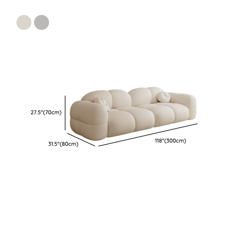 Contemporary Solid Color Tear Resistant Standard Sofa in Gray/Emerald Green/Ivory for 5/for 4/Seats 3 with 2 Pillows - image 19