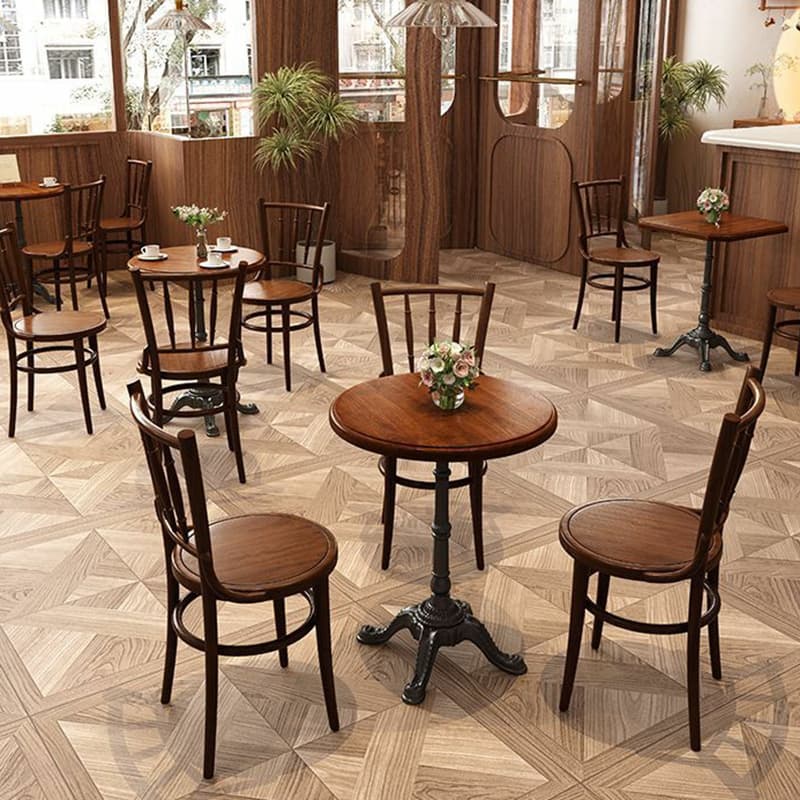 Standard Table Height Fixed Dining Table in Sand with a Natural Wood Tabletop for 2 in a Simplistic Style - image 3