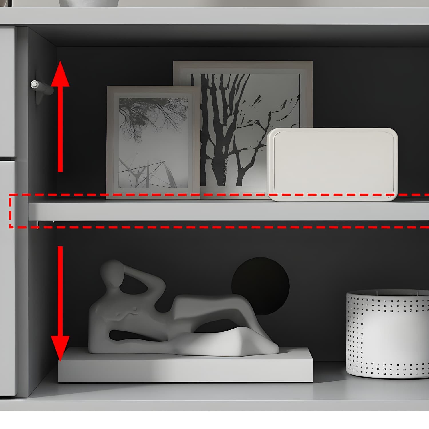 Industrial Enclosed Storage TV Stand Wooden Rectangle TV Cabinet with Splayed Legs - image 7