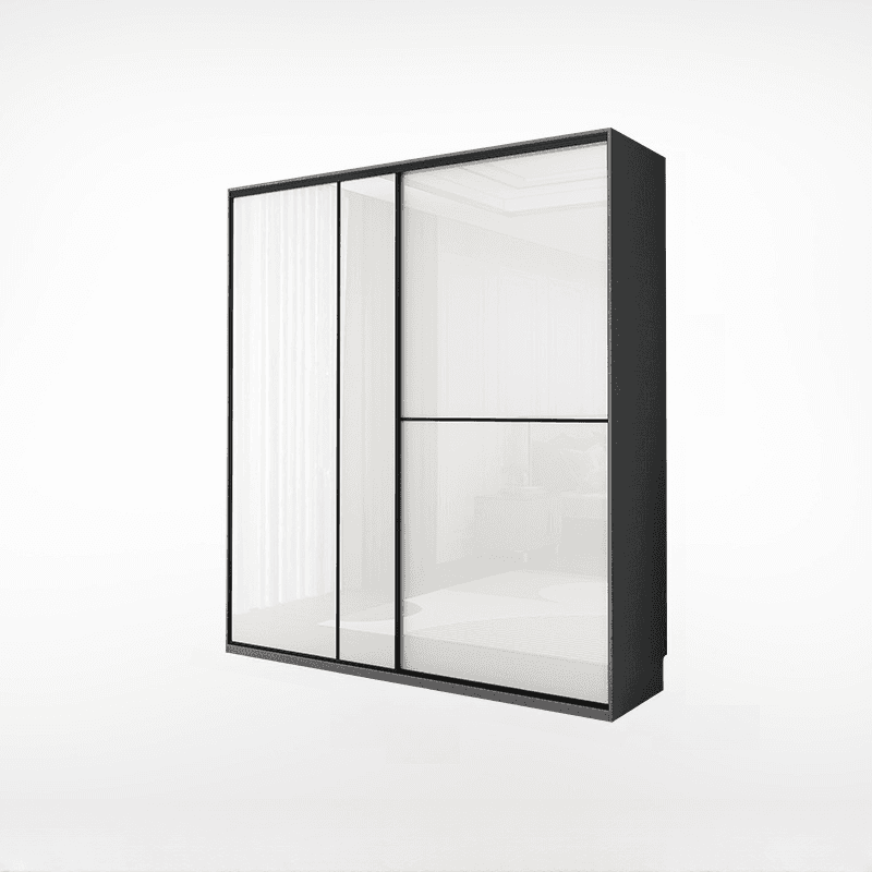 Art Deco Freestanding Chalk Manufactured Wood Cabinet Armoire with Hanging Rod, Interior Shelves & Soft Close Drawer - image 9
