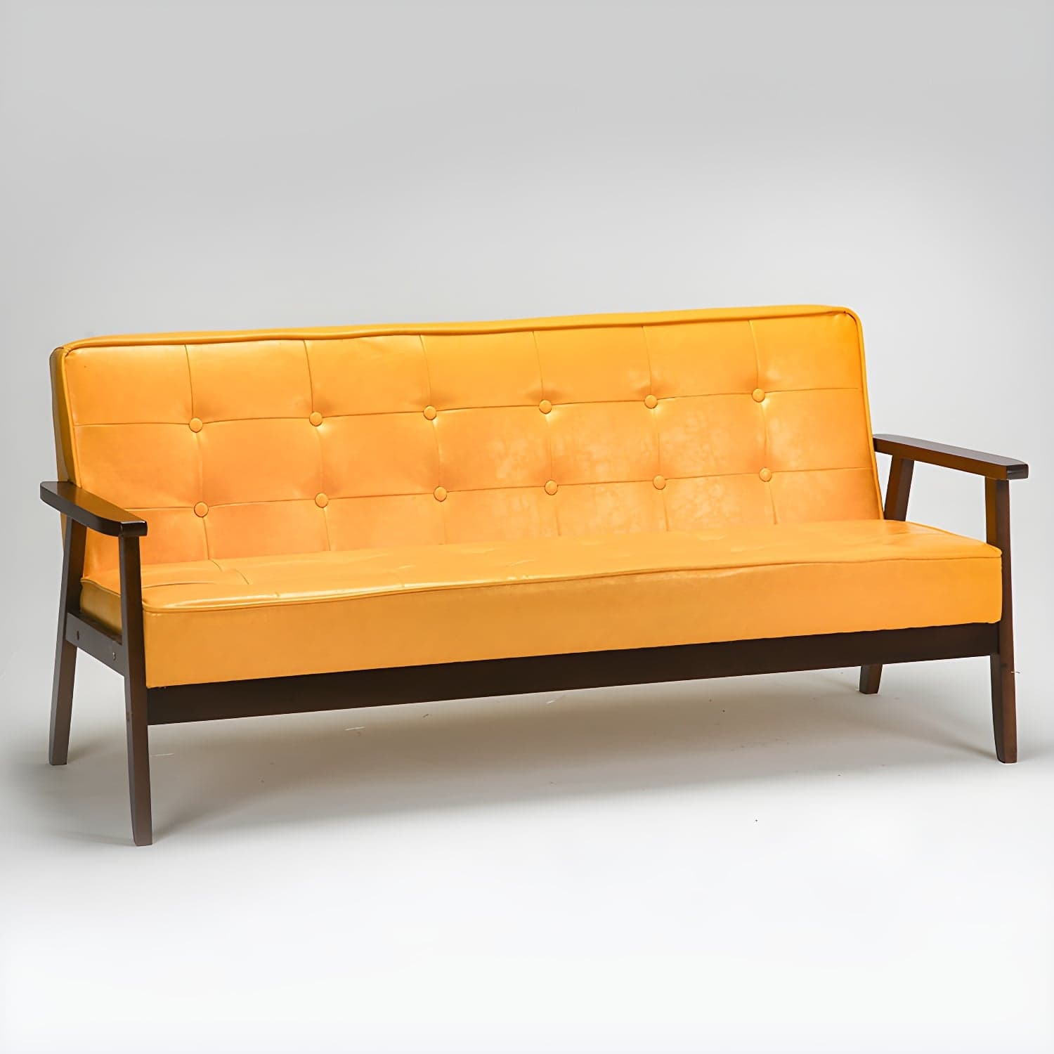 Modern Wood Frame Tufted Back Sofa with Cotton Seat Sleek and Stylish Seating - image 9