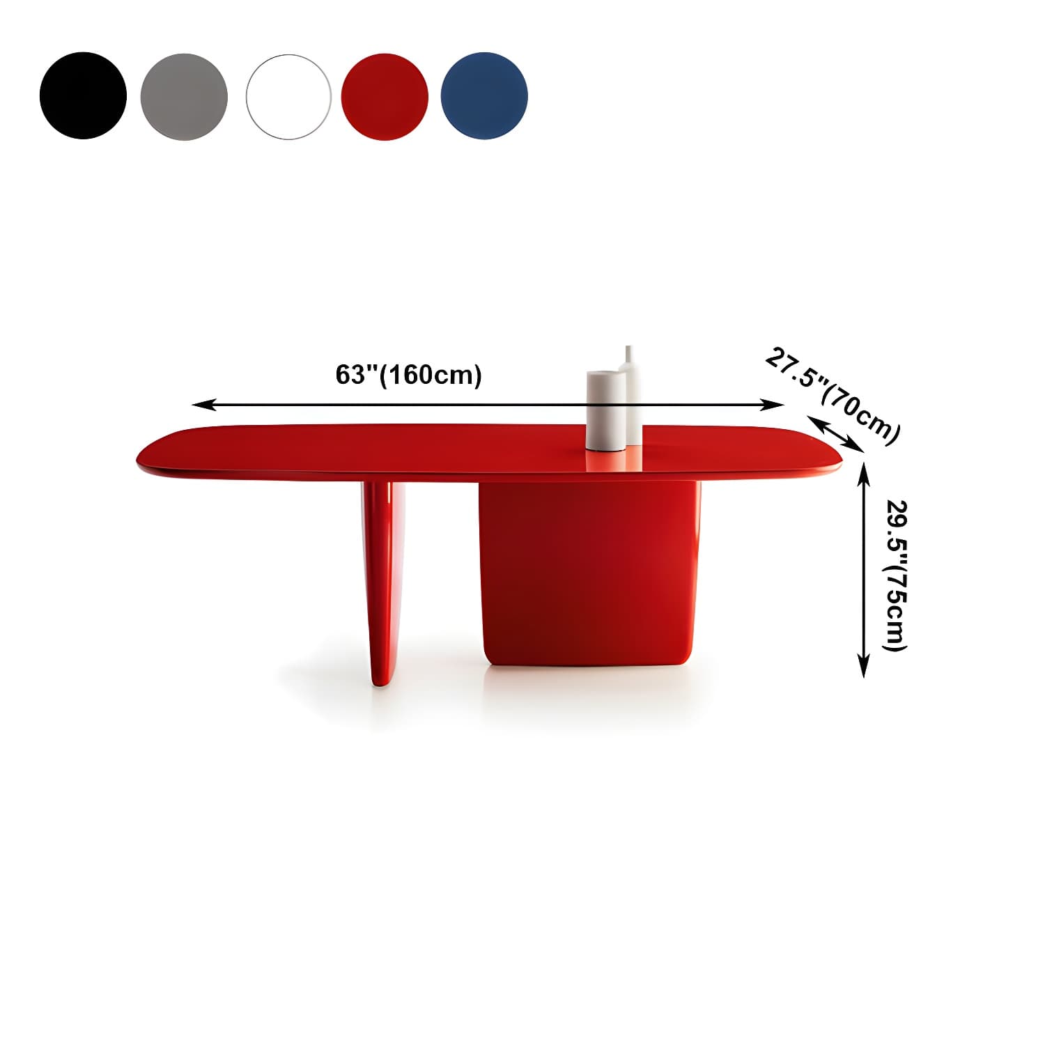 Rectangle Solid Wood Dining Table Modern Table with Double Pedestal Base - image 10