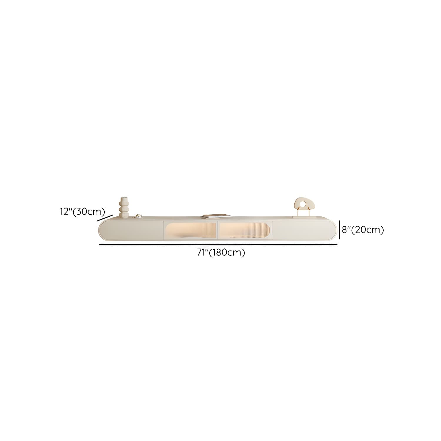 Contemporary TV Media Console Floating TV Stand Console with Drawers - image 11