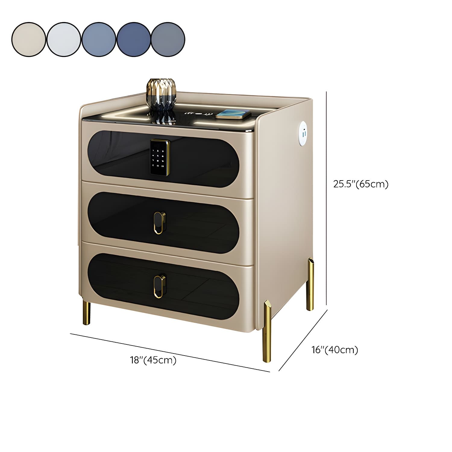Ornate Bedside Cabinet Made from Solid Wood Shape in Rectangular for Bedroom - image 22