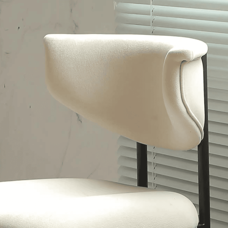 Scandinavian Side Chair with Uncovered Back, Upholstered, Ink/Gilded Metal Legs - image 21