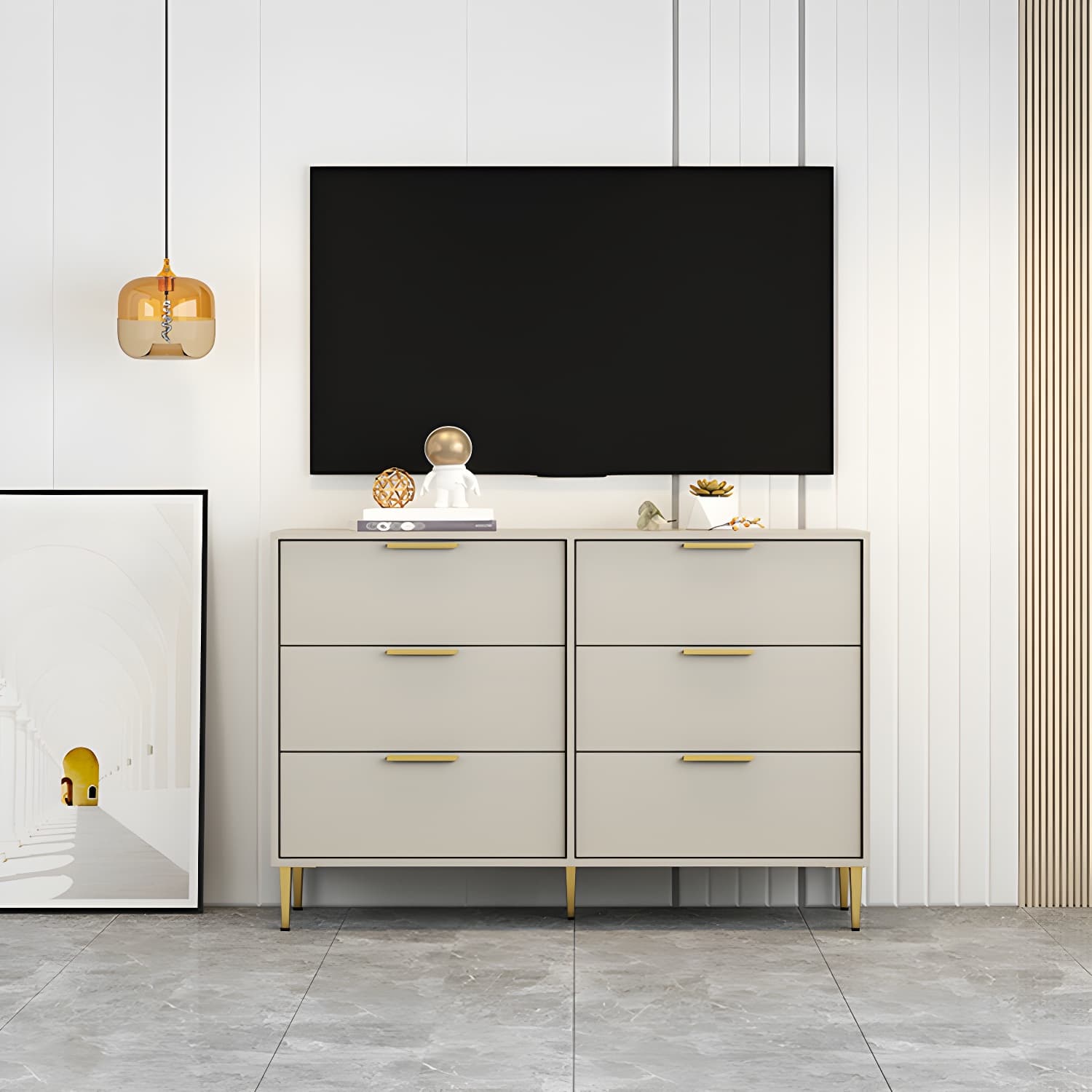 Modern Horizontal Storage Chest Dresser Wooden Storage Chest with Drawers - image 13