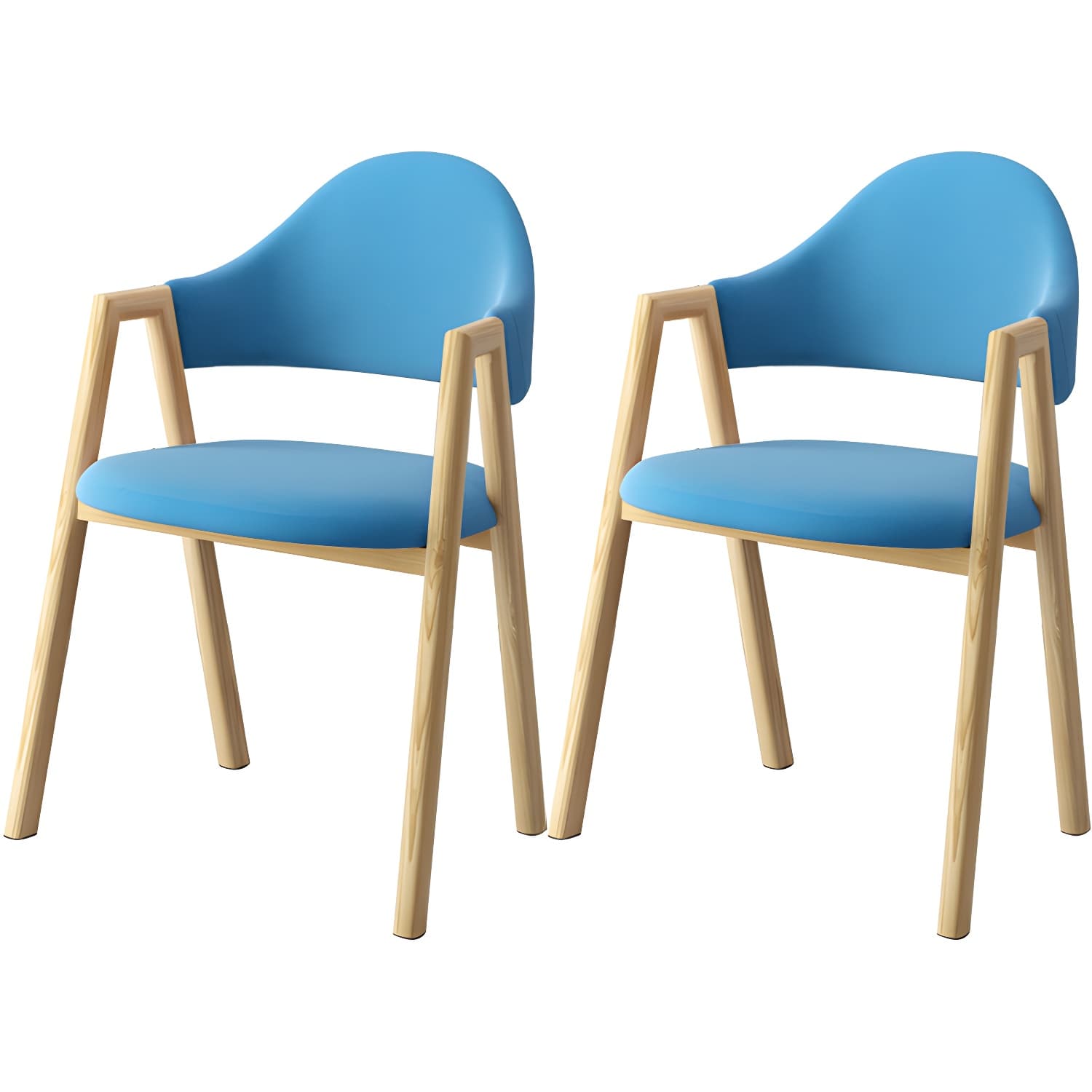 Scandinavian Study Room Metal Arm Chair Colorful Open Dining Chair with Natural Legs - image 9