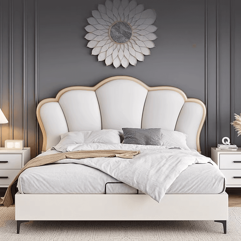 Modish No Distressing Timber Panel Headboard for King/Queen/Full Bed with Sponge Upholstery, Free-standing Installation, and Standard Height - image 9