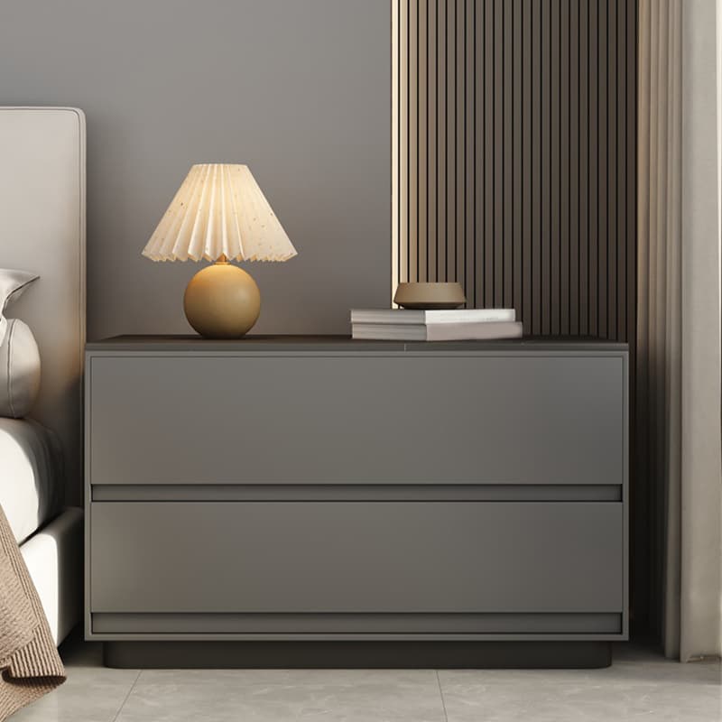 Modern Two-Drawer Wood Nightstand - Small Size - No Distressing - 40cm Width - image 12