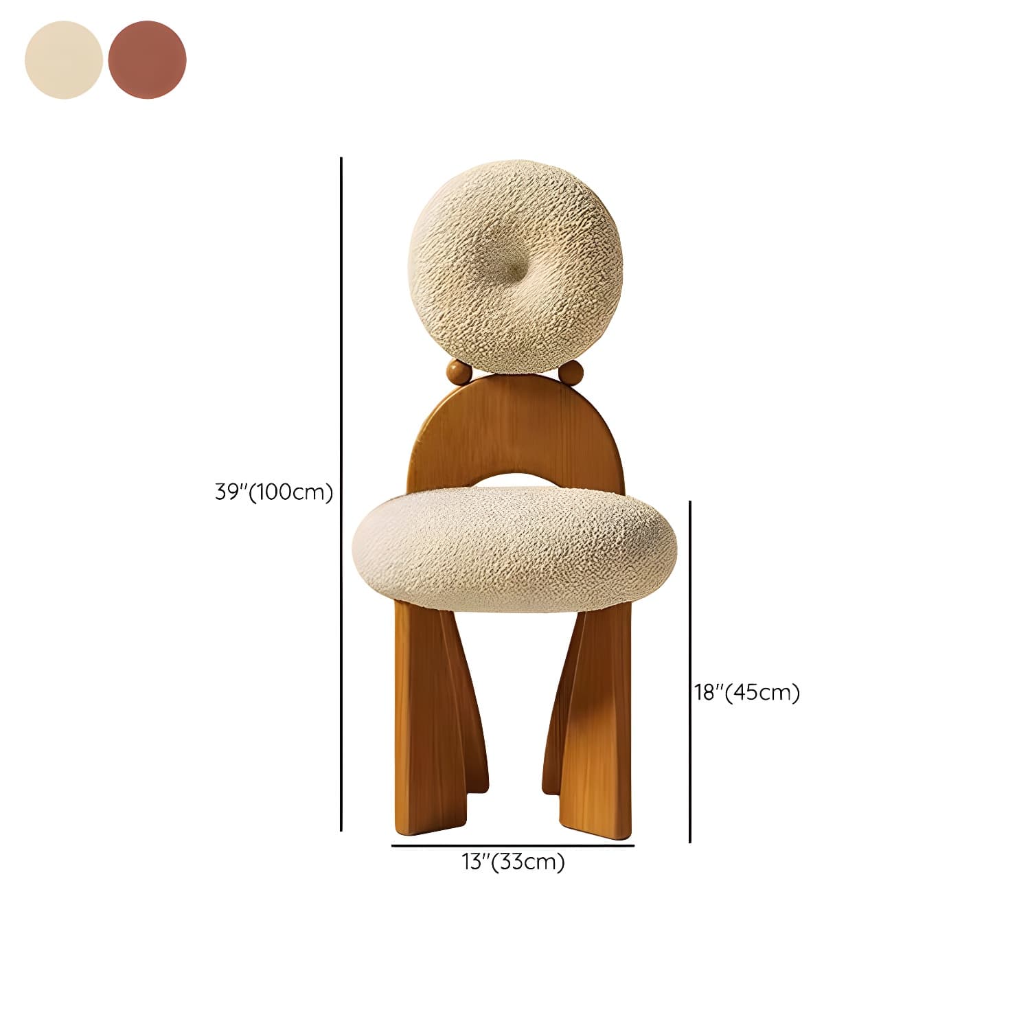 Modern Upholstered Side Chair with Wood Legs in Polyurethane for Kitchen & Dining - image 26