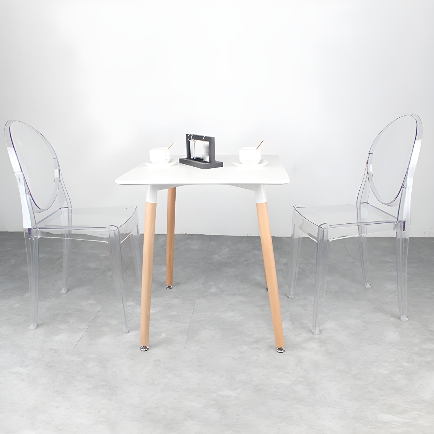 Scandinavian Winehouse Plastic Side Chair Transparent Open Dining Chair (Set of 4) - image 26