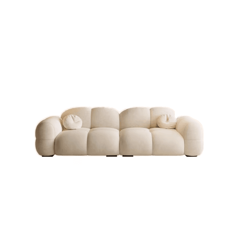 Trendy Solid Color Stain Resistant Loveseat in Light Gray/Olive Green/Beige for 2 People with 2 Pillows - image 13