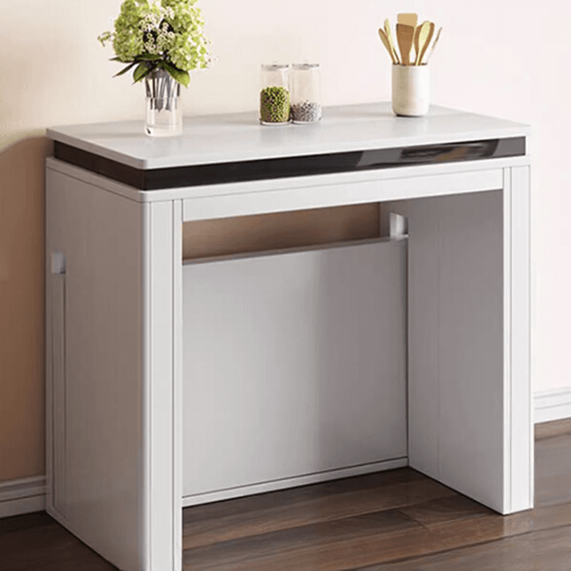 Trendy Rectangular Dining Table Set with Four Legs, Versatile 9-piece/7 Pieces/5 Piece Set, Chalk/Tan/Unfinished Colors - image 4