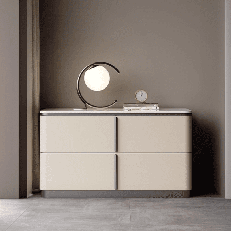Modish Drawer Storage Bedside Table with 2 Drawers and Sintered Stone Countertop - image 12