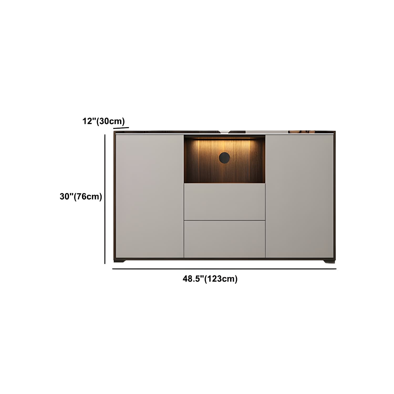 Contemporary Style Stone TV Stand 2 Doors and 2 Drawers TV Cabinet - image 30