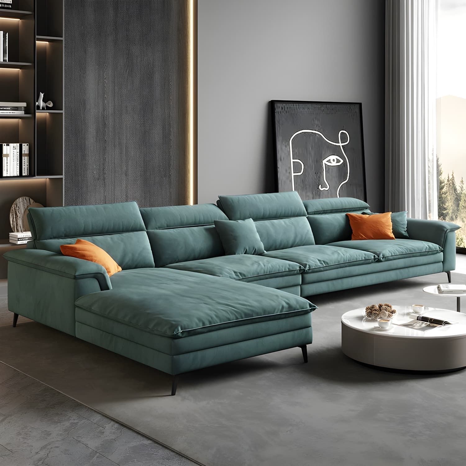 Tech Flannel Upholstered Modular Sectional Sofa in Assorted Colors - image 5