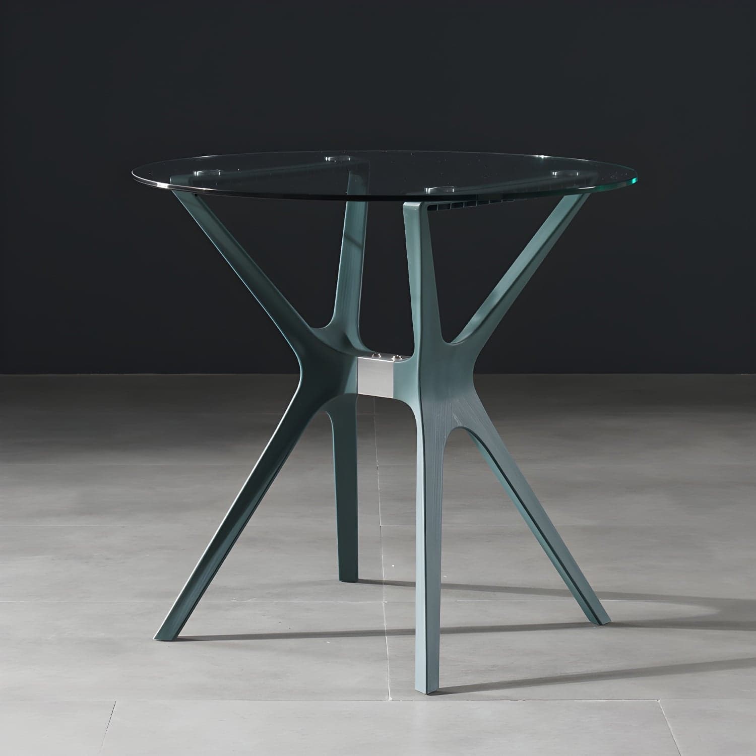 31.5" Modern Style Dining Table Round Glass Pedestal Dining Table for Home Use