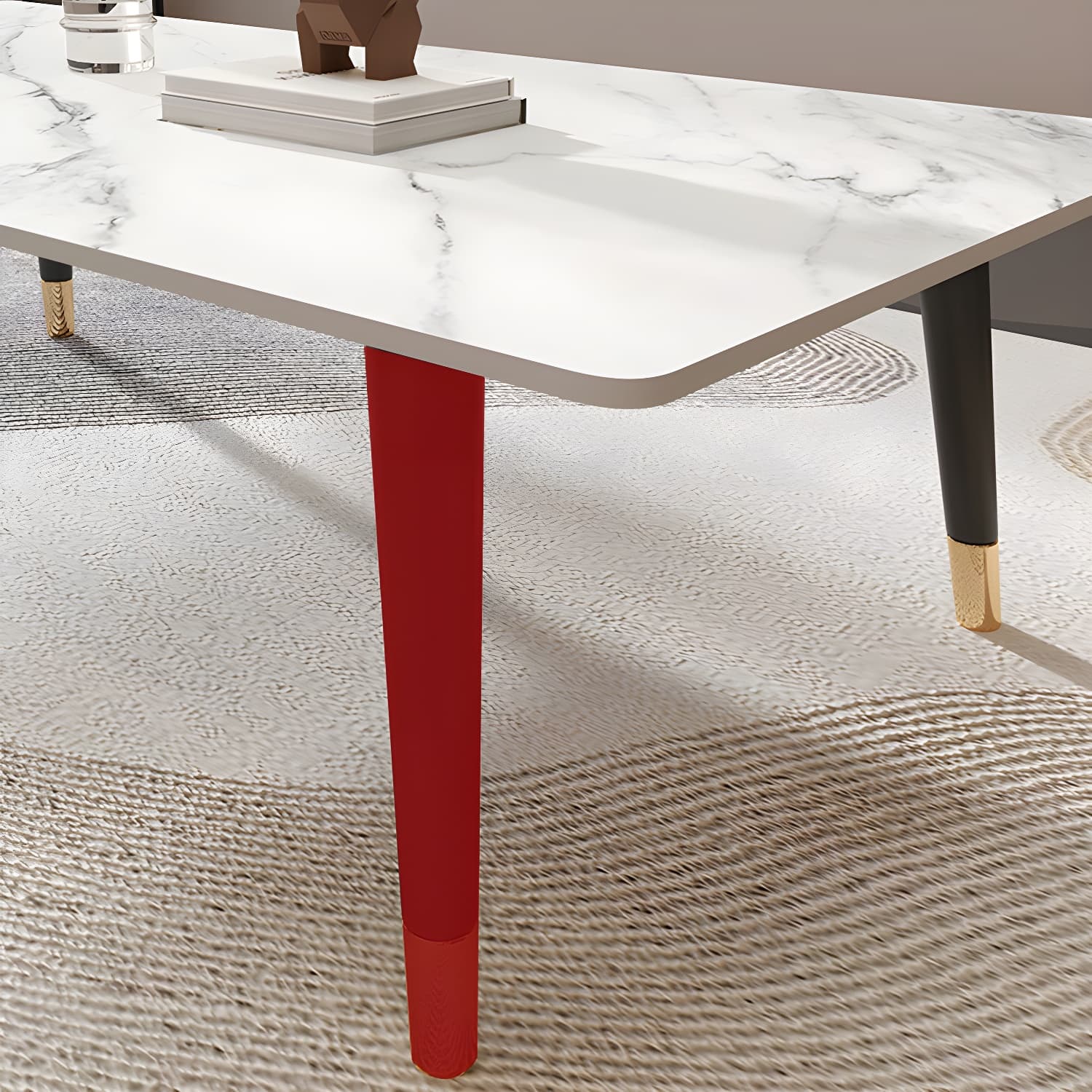 4 Legs Single Coffee Table Modern Slate Rectangular Coffee Table - image 6