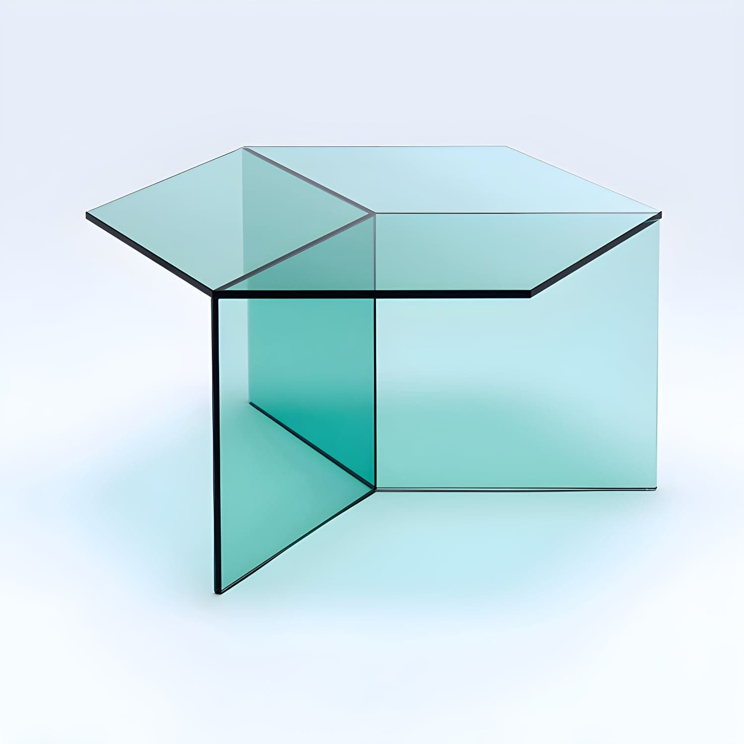 Geometric Clear Acrylic Coffee Table Modern Colored Cocktail Table - image 3