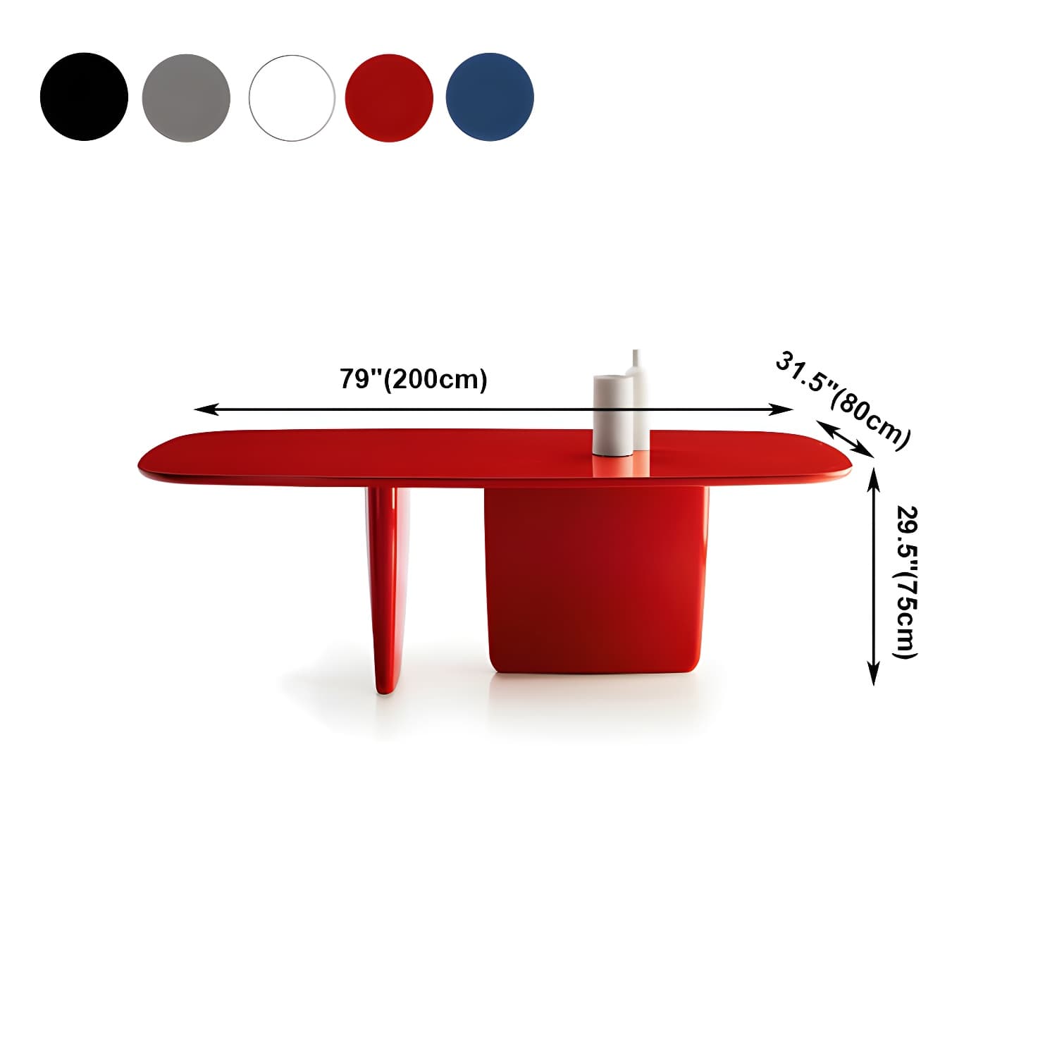 Rectangle Solid Wood Dining Table Modern Table with Double Pedestal Base - image 12