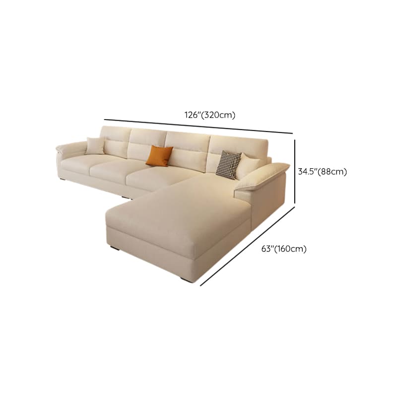 Straight Tear Resistant Sofa with Cushion Back in Ivory, Seats 4/3 Person, Horizontal Orientation, and Recessed Arm - image 16