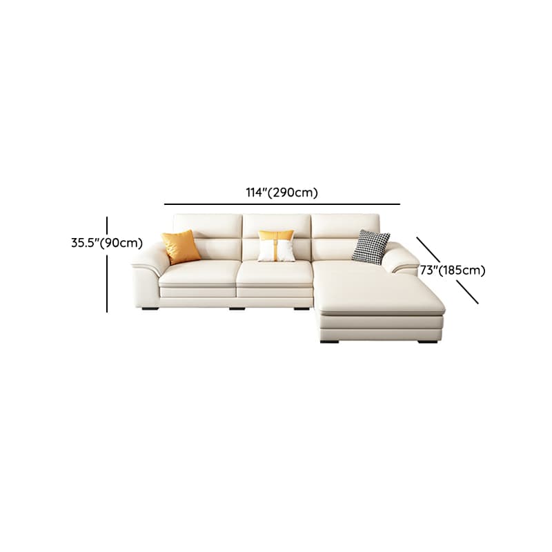 Modern Wood Frame White Sectional Sofa with Cushion Back and Storage Included - image 15