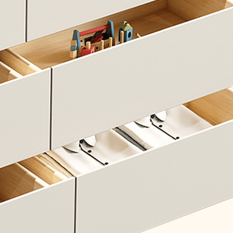 Off-White Simplistic Composite Wood Double Dresser/Bachelor Chest/Lingerie Chest with 8/6/3 Drawers in Horizontal/Vertical Orientation - image 7