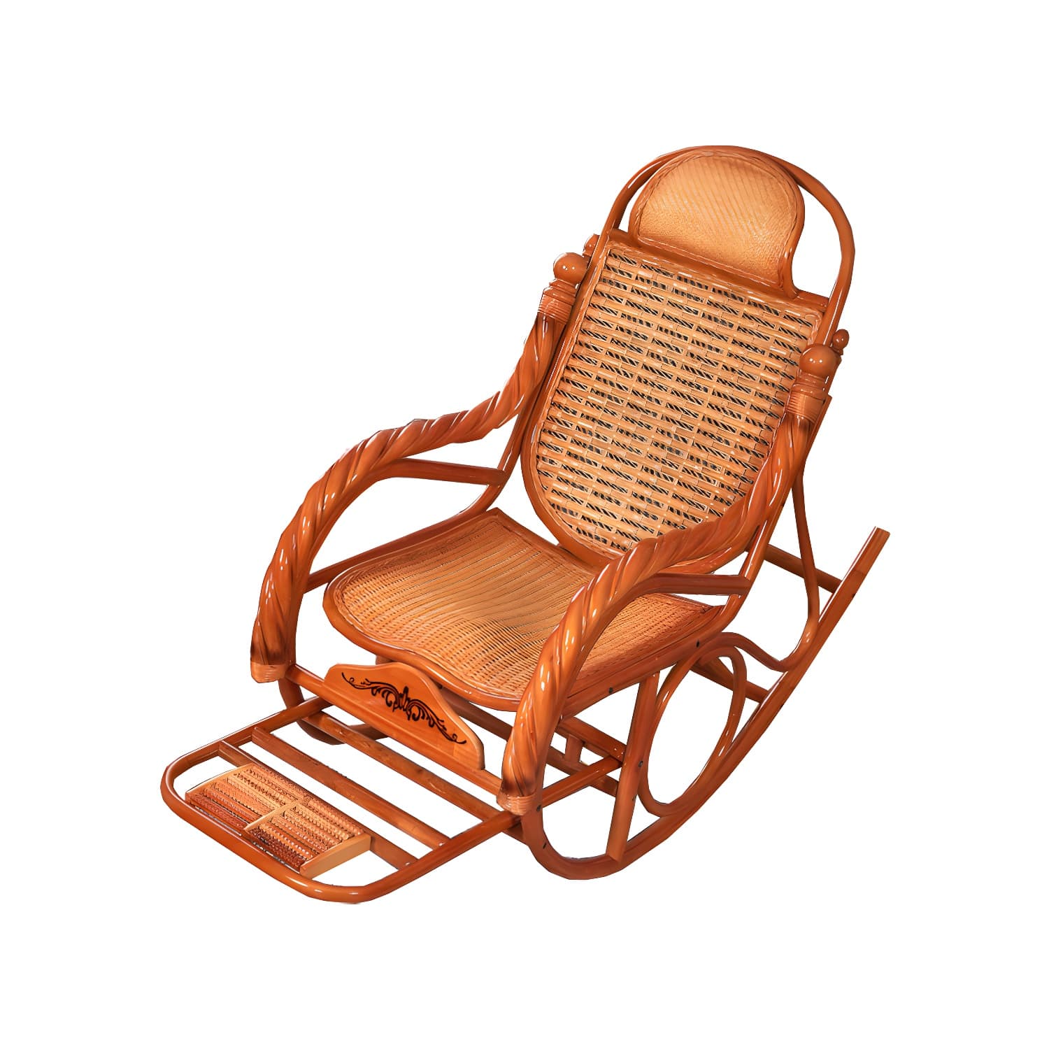 Mid Century Modern Recliner Chair Rattan/Wicker Recliner Chair for Living Room - image 24