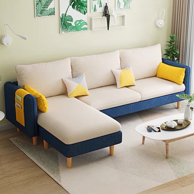 Modern L-Shape Reversible Sofa Recliner with Pine Frame and Storage