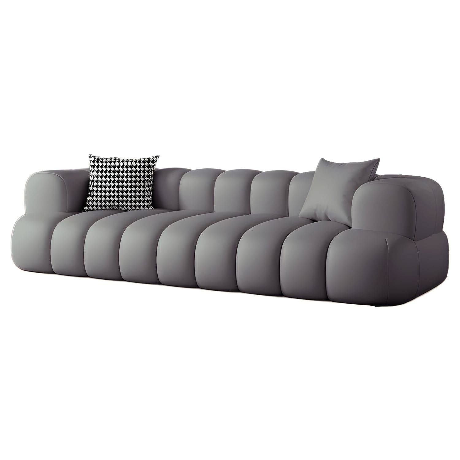 Modern Wood Frame Sofa with Tuxedo Arms and Solid Color Upholstery in Standard Size - image 4