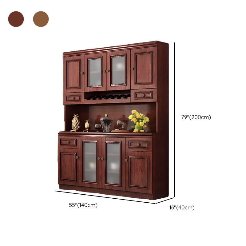 Unattached Microwave Storage Cabinet with Wine Storage Unit - image 26