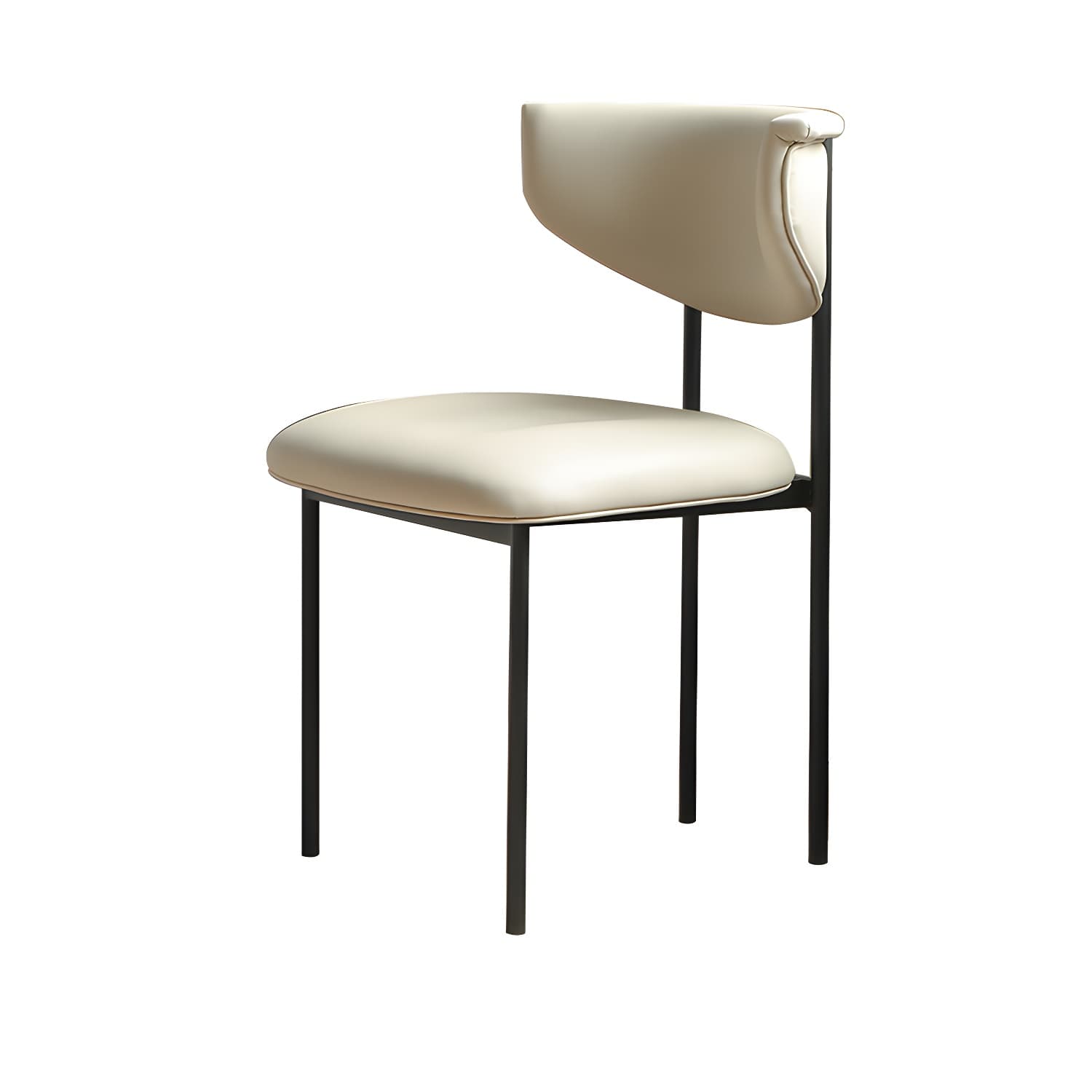 Modern Upholstered Side Chair with Black Metal Legs and Low Back - image 12