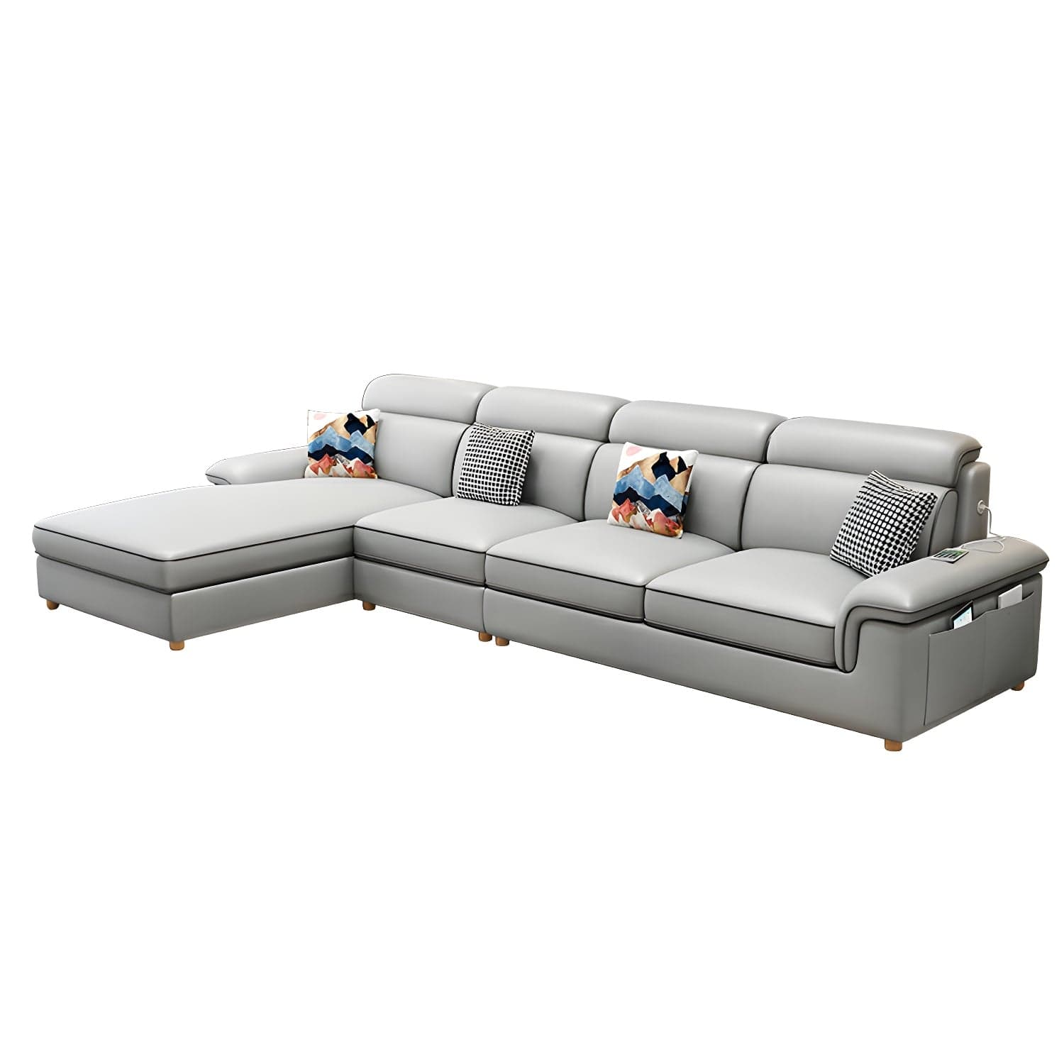 Modern Wood Frame L-Shape Sectional Sofa Chaise with Slipcover and Storage Included - image 6