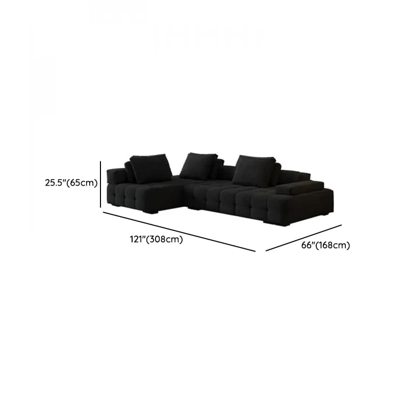 Cotton Midnight Black Standard/Single Sofa with Armrest and 4/3/1 Pillows - image 17