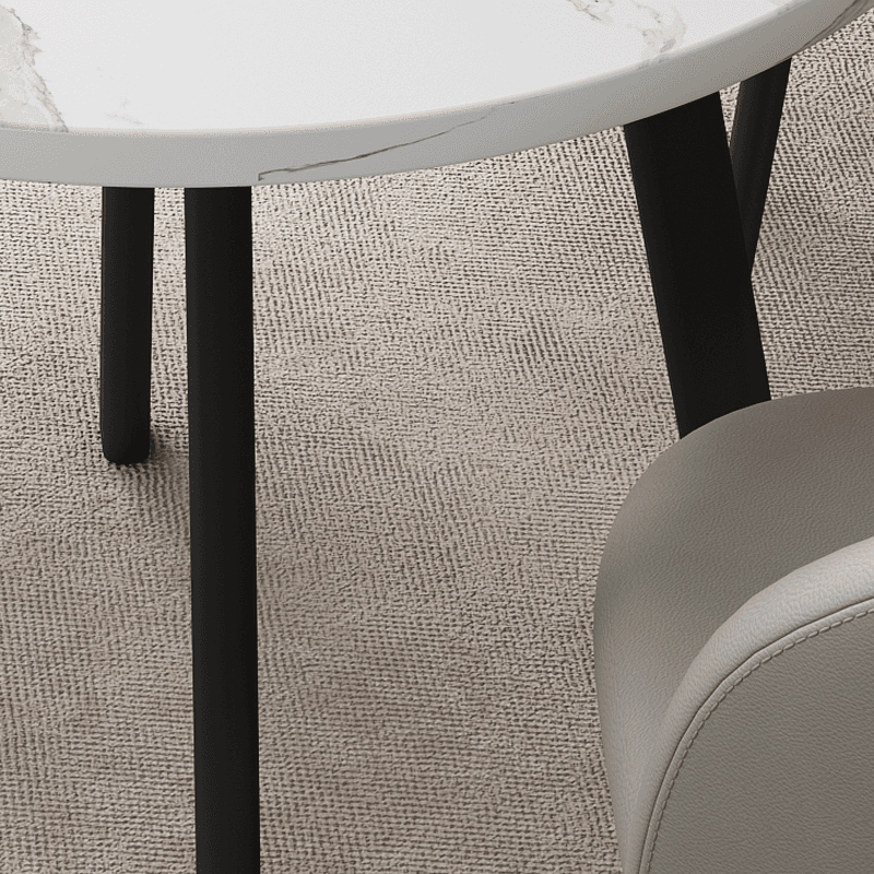 Circular Manufactured Wood Dining Table Set with Upholstered Back, Padded Chair, Arms, Seats 4 - image 19