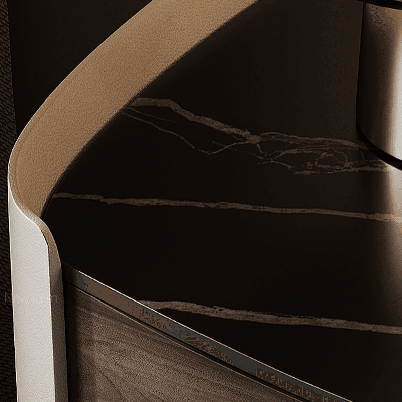 Contemporary Sintered Stone Countertop 2 Drawers Nightstand With Drawer Organization - image 11