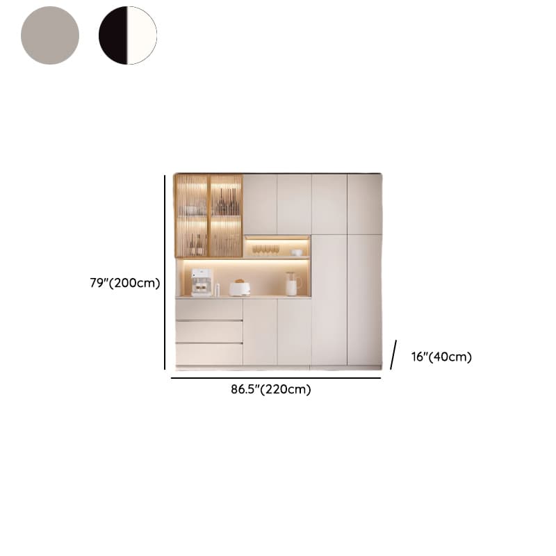 Trendy Sideboard with 3 Drawers, Cupboard, Wide/Standard/Narrow Sizes, 2/1 Shelves, Cabinets, and Glass-panel Door - image 62